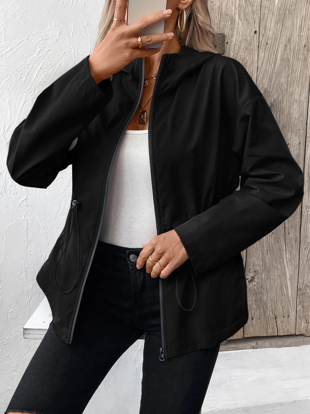 INAYA – Veste Décontractée à Capuche et Cordon