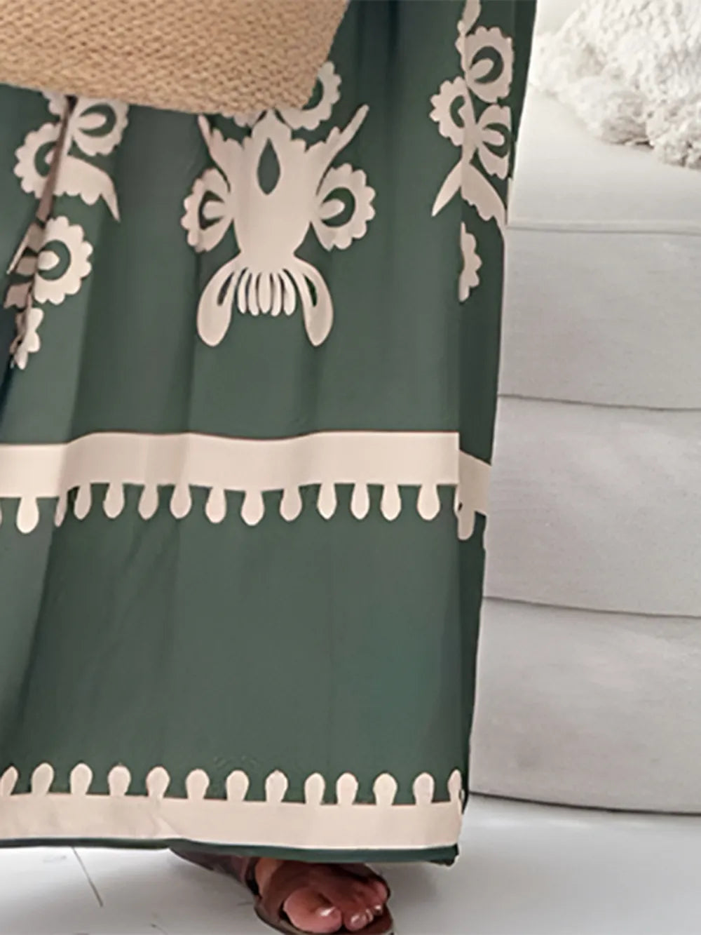 SARA – Robe Longue à Bretelles Imprimée