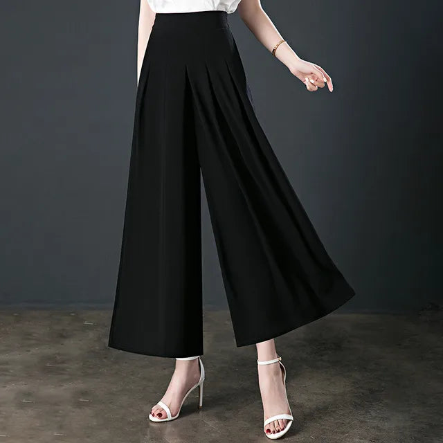 JINHA – Pantalon Palazzo Taille Haute Plissé