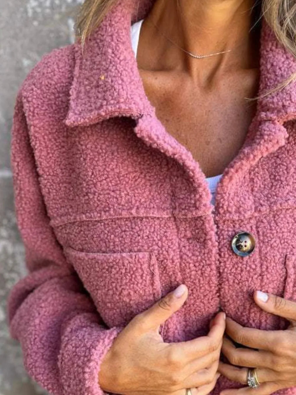 SAYRA – Veste Boutonnée Épaules Tombantes