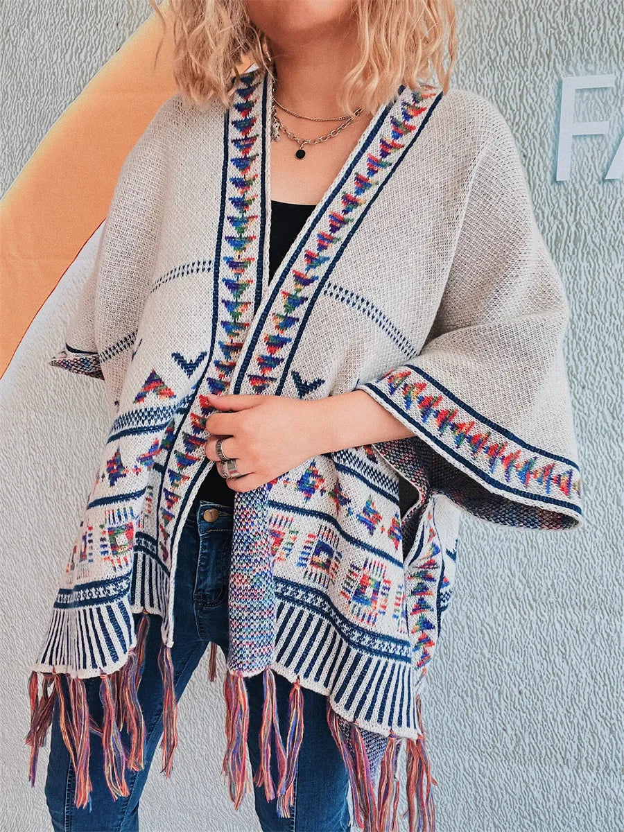 NAÏLA – Cardigan Ouvert à Franges