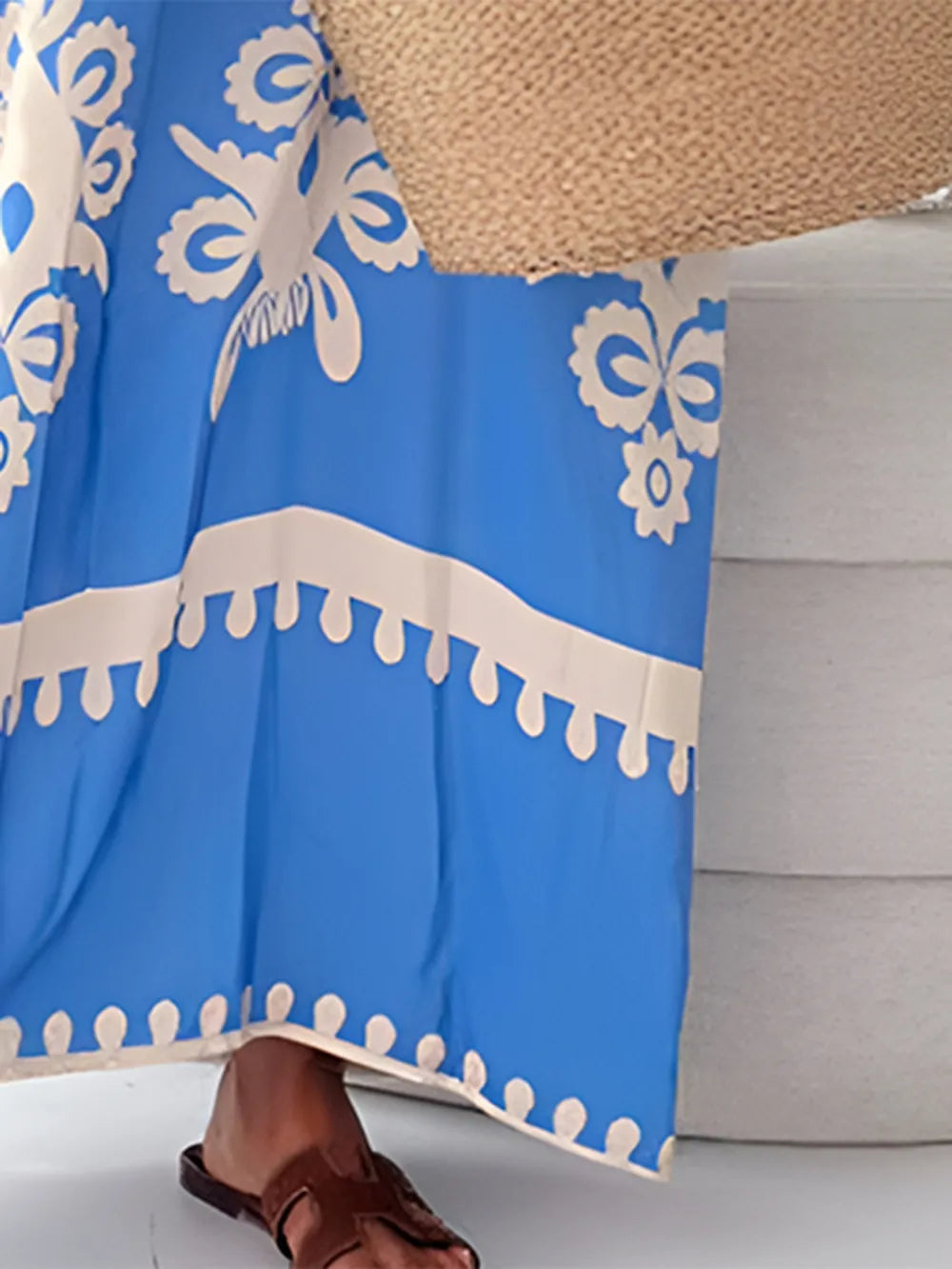 SARA – Robe Longue à Bretelles Imprimée