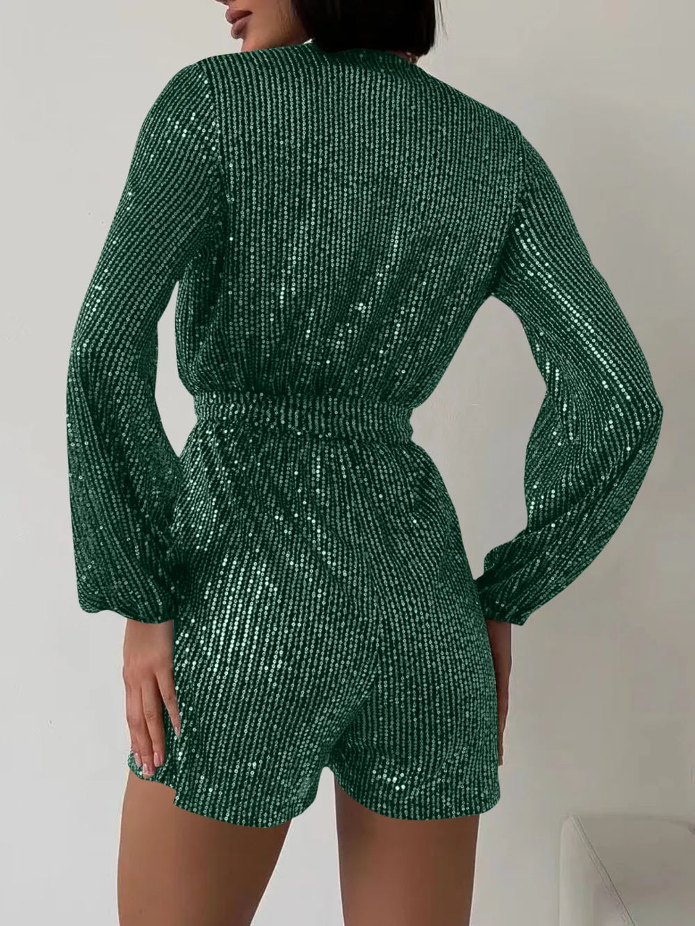 LEYNA – Combishort Ceinturé à Sequins