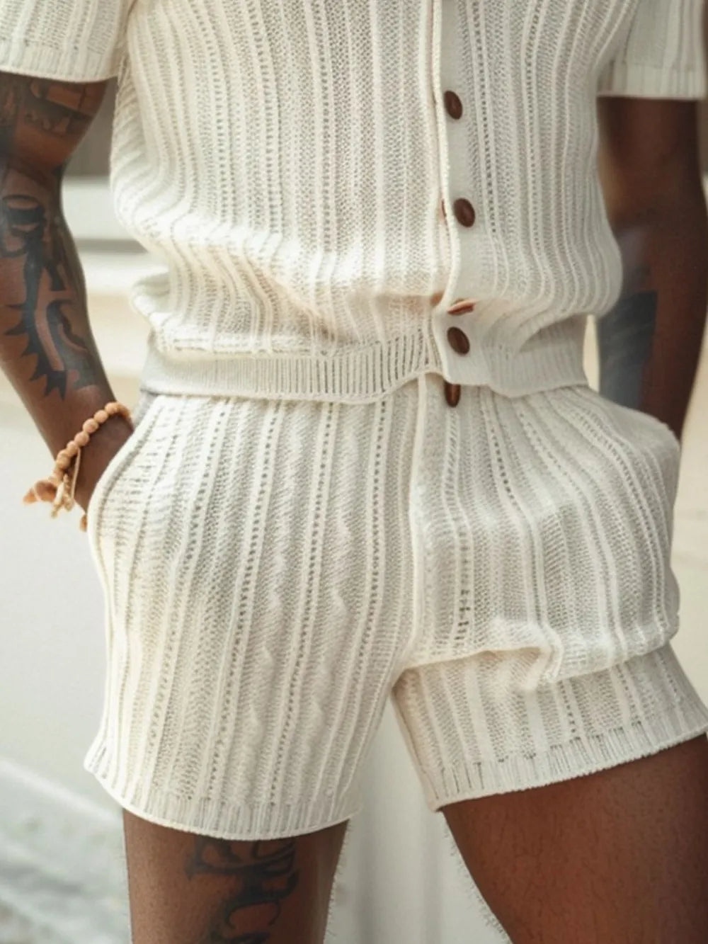 MAEL – Ensemble Chemise Short en Coton