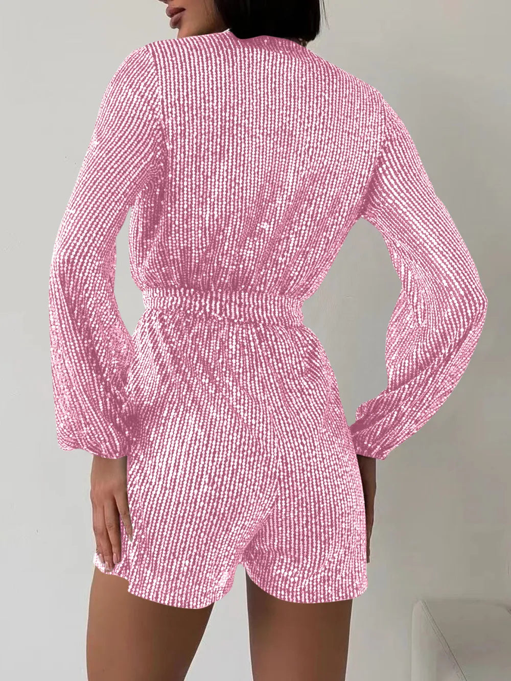 LEYNA – Combishort Ceinturé à Sequins