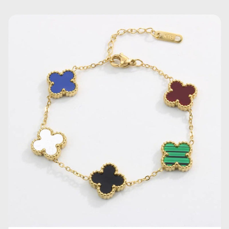 ELYA – Bracelet trèfle doré