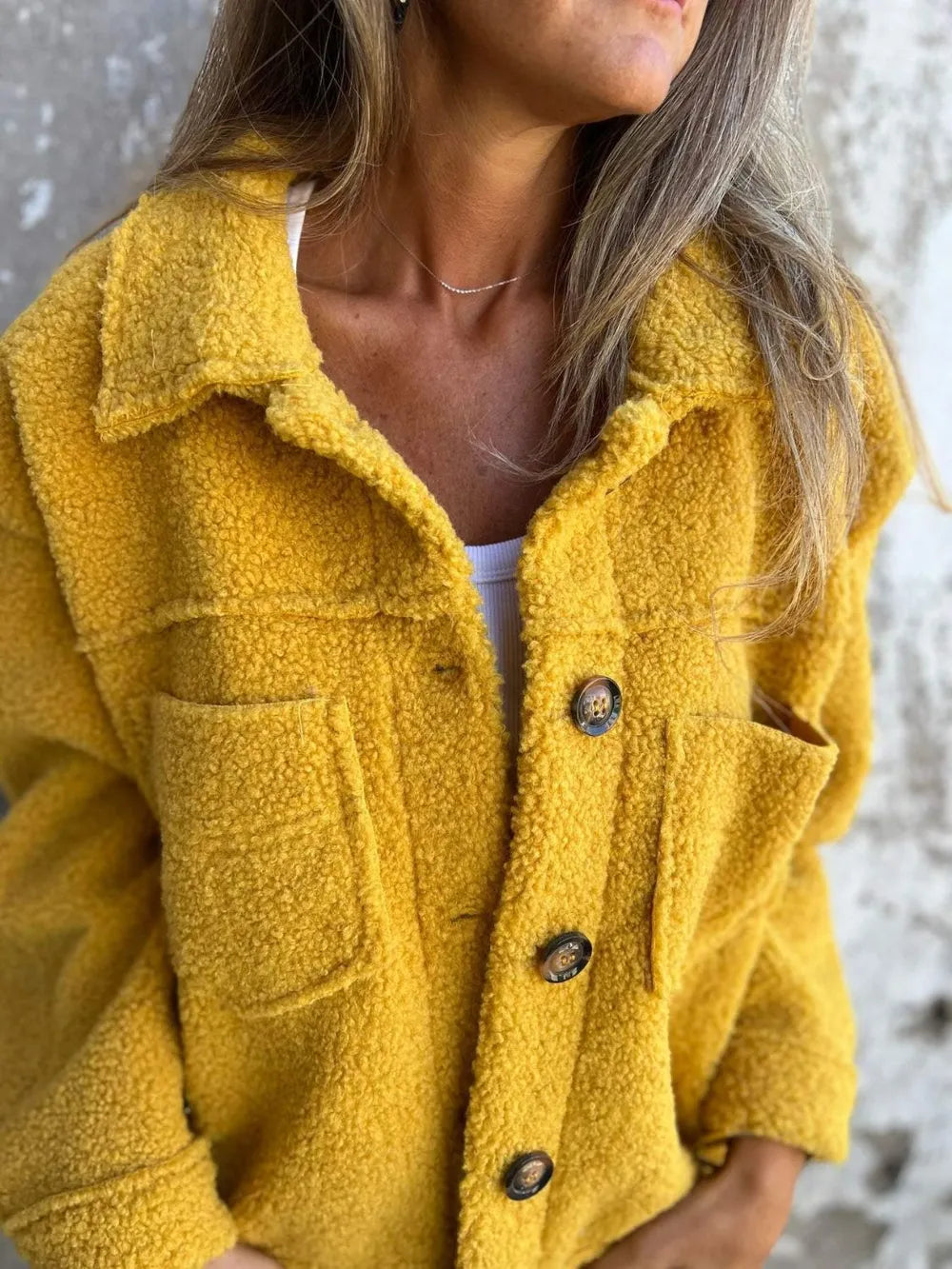 SAYRA – Veste Boutonnée Épaules Tombantes