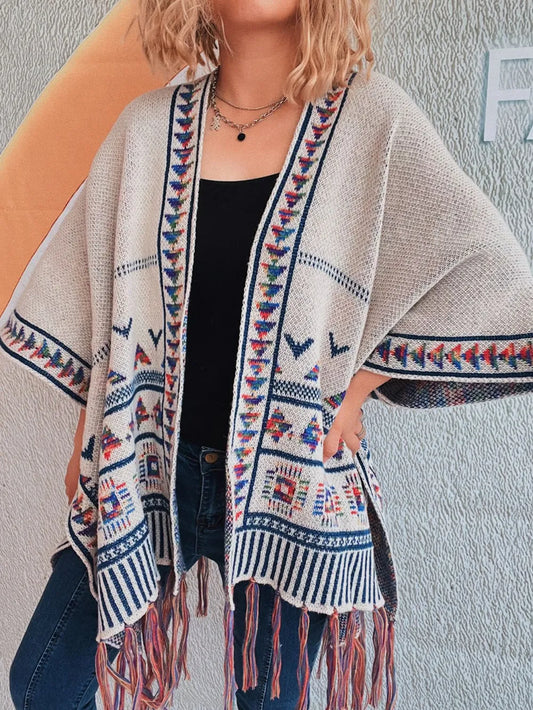 NAÏLA – Cardigan Ouvert à Franges