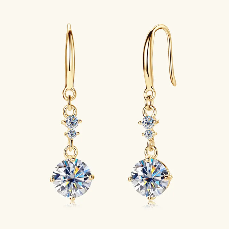 Boucles d’Oreilles Élégance Pure – Moissanite 2 ct en Argent