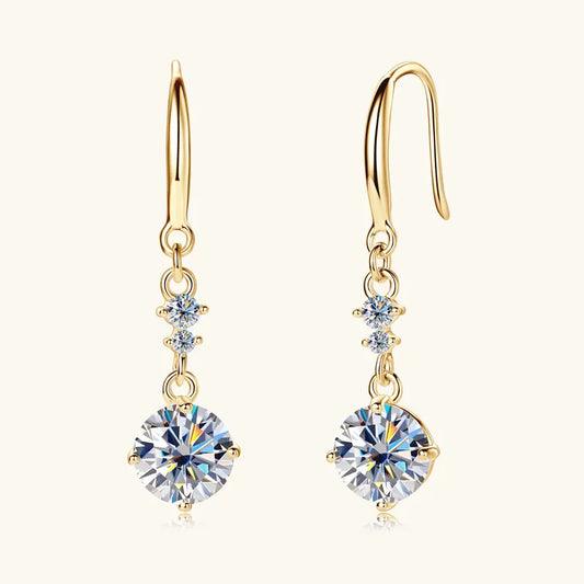 Boucles d’Oreilles Élégance Pure – Moissanite 2 ct en Argent