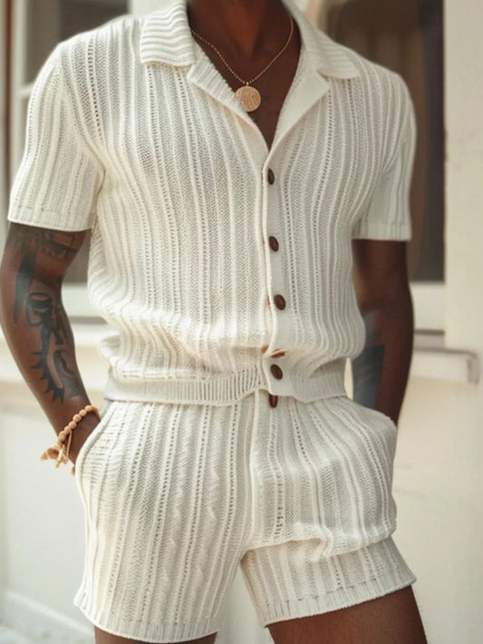 MAEL – Ensemble Chemise  Short en Coton