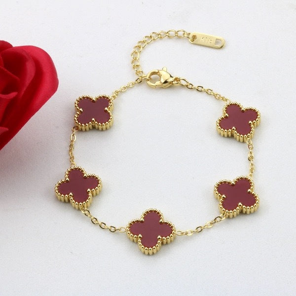 ELYA – Bracelet trèfle doré
