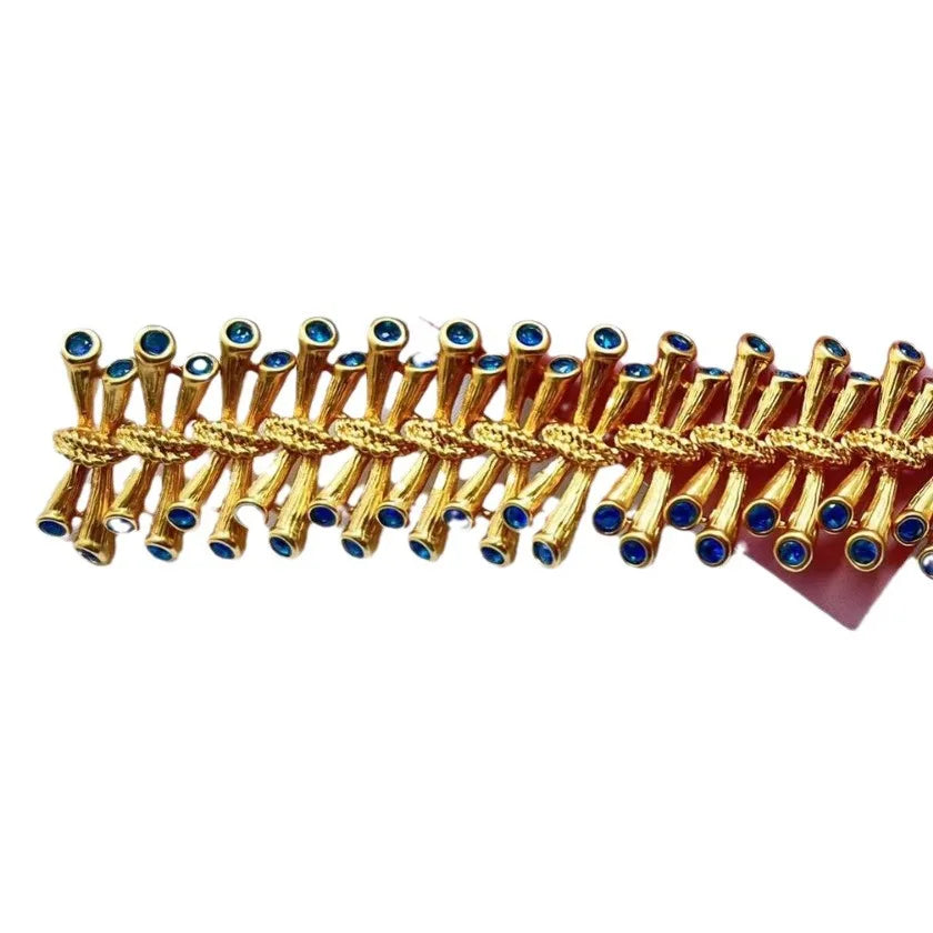 IRYS – Bracelet zircon bleu - plaqué or