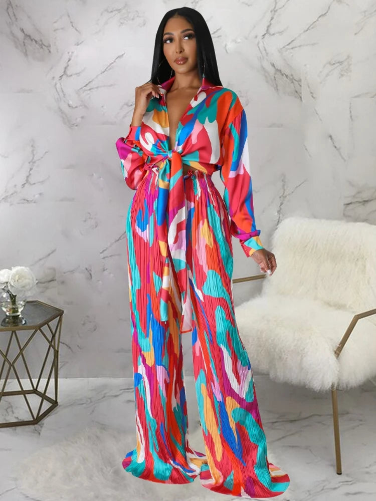 NADIRA – Ensemble Dashiki Deux Pièces en Soie Imitation