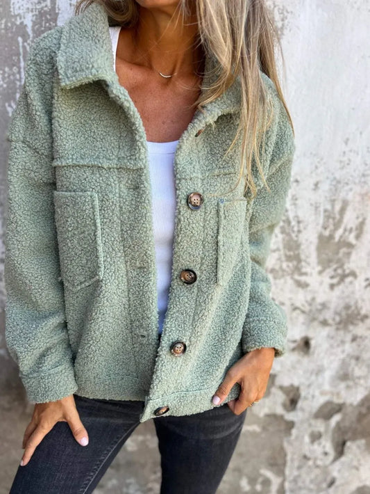 SAYRA – Veste Boutonnée Épaules Tombantes