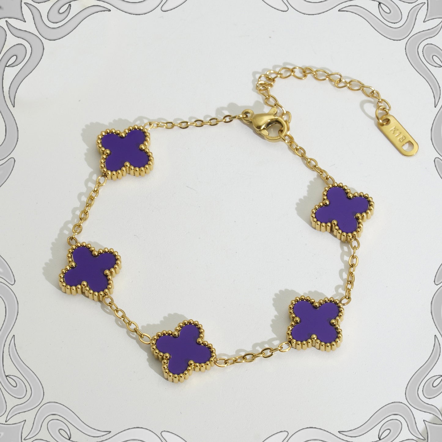 ELYA – Bracelet trèfle doré