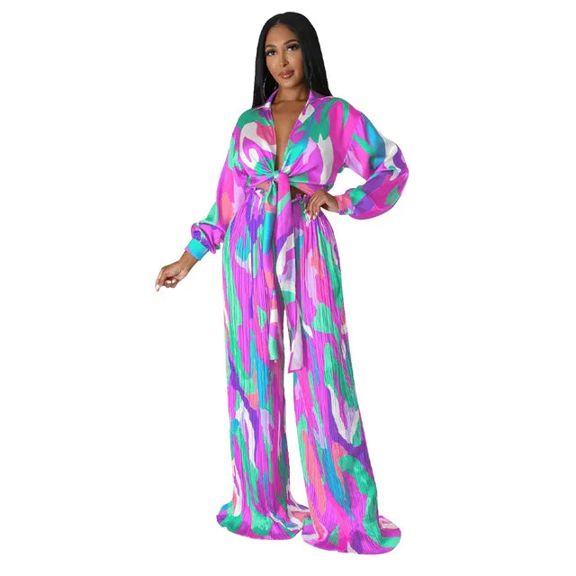 NADIRA – Ensemble Dashiki Deux Pièces en Soie Imitation
