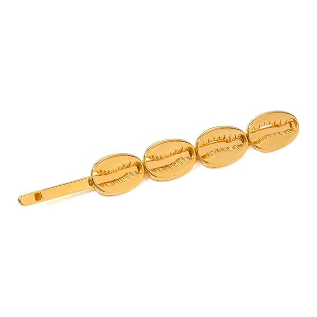 Sirena – Barrette Coquillage Dorée en Acier Inoxydable