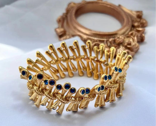 IRYS – Bracelet zircon bleu - plaqué or