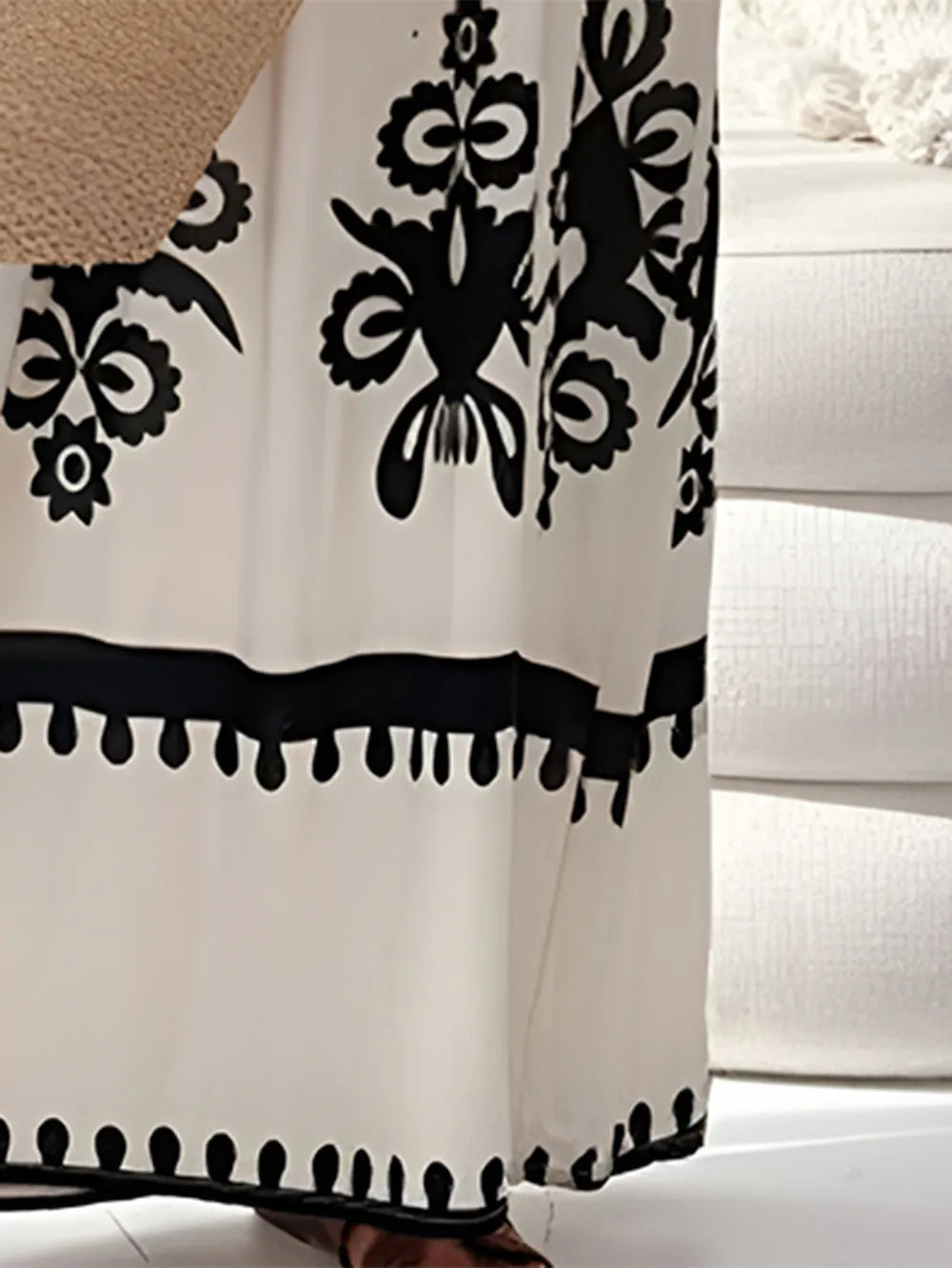 SARA – Robe Longue à Bretelles Imprimée