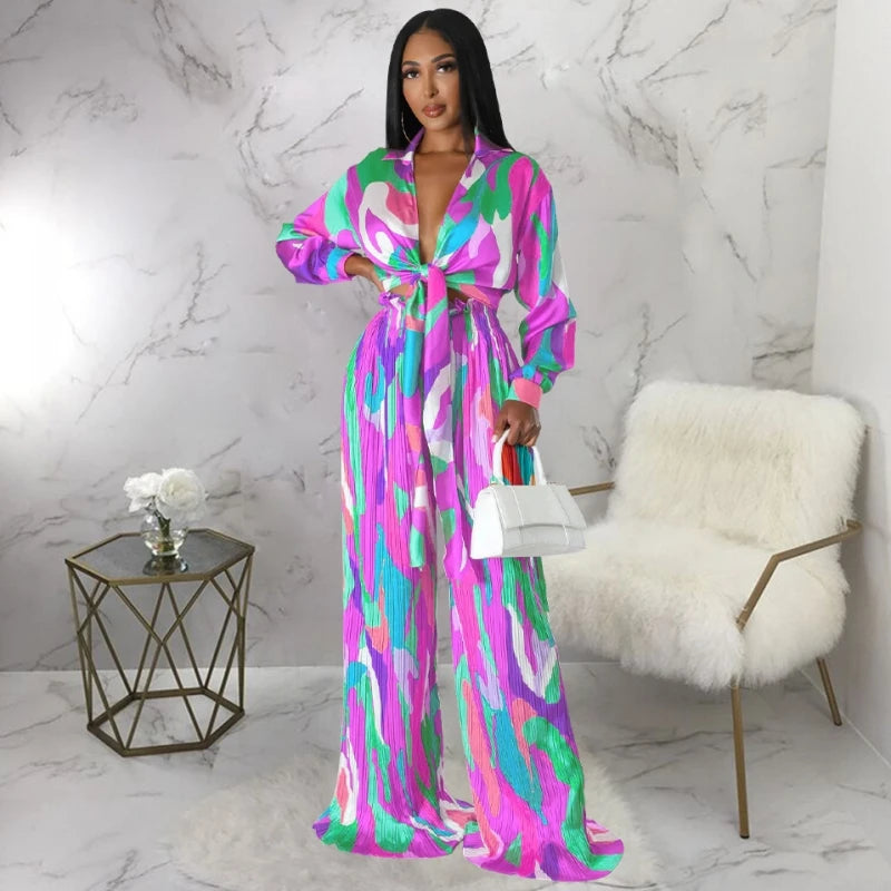 NADIRA – Ensemble Dashiki Deux Pièces en Soie Imitation