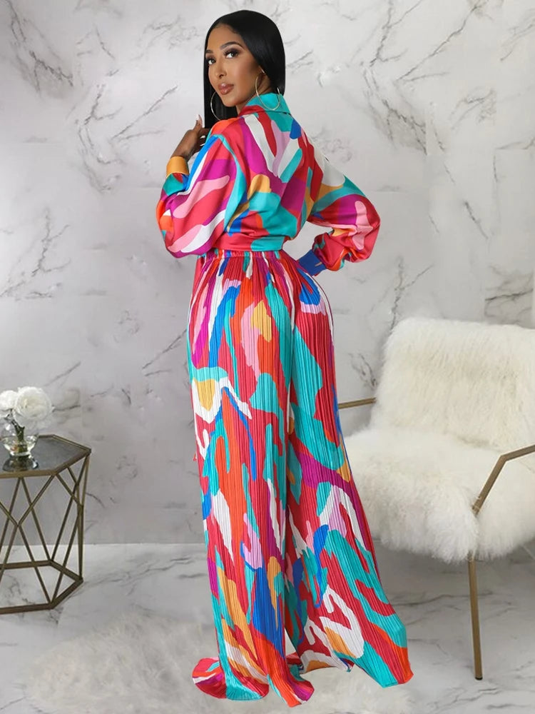 NADIRA – Ensemble Dashiki Deux Pièces en Soie Imitation