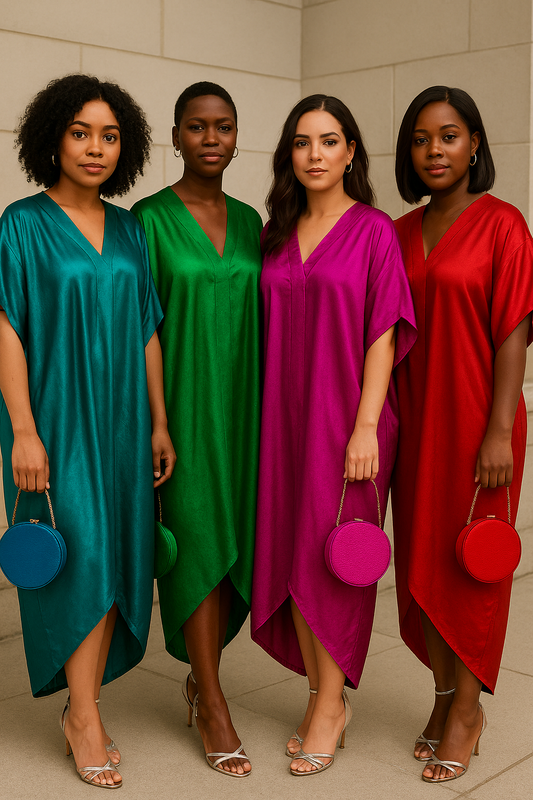 ORAYA – Robe Longue Unie à Col V